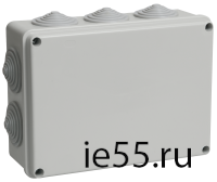 Коробка КМ41243 распаячная для о/п 190х140х70 мм IP44 (RAL7035, 10 гермовводов)