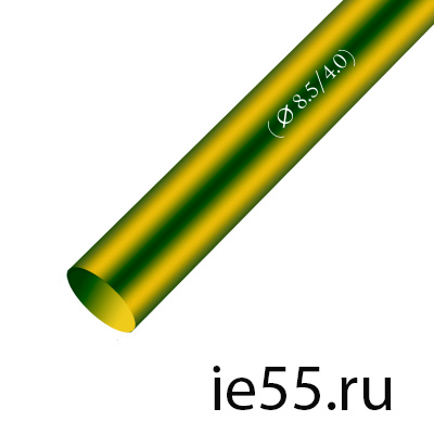 Термоусадочная трубка d. 10,0 жел/зел (100 м./уп)