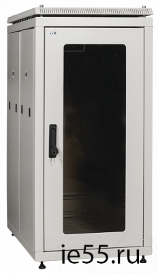 ITK Шкаф сетевой 19" LINEA N 42U 600х1000 мм стеклянная передняя дверь, задняя перфорированная сер