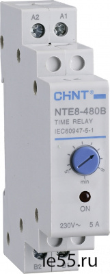 Реле времени NTE8-480B (задержка времени включения)  0.5-8мин, 1НО, AC230В (CHINT)