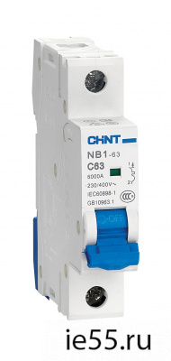 Автоматический выключатель NB1-63 2P 3A 6кА х-ка C (CHINT)