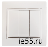 ВС10-3-0-КБ Выключатель 3кл 10А КВАРТА (белый)