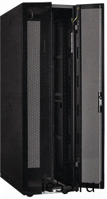 ITK Шкаф серв. 19" 42U, 800х1000 мм пер. двухстворчатая перф. дверь, задн. перф. черный  (ч. 2 из