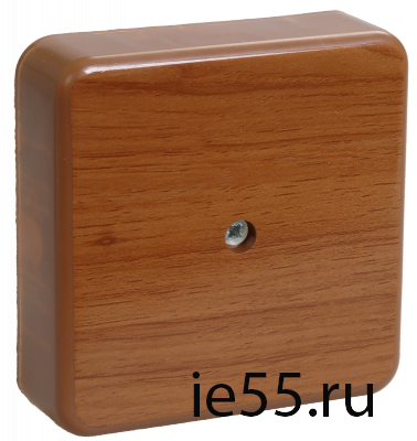 Коробка КМ41216-05 распаячная для о/п 75х75х28 мм дуб (6 клемм 6мм2)