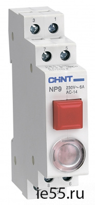 Кнопка модульная NP9-12D3/2 с подсветкой, 1НО+2НЗ, AC/DC230В, красная(CHINT)