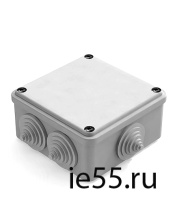 Коробка распаячная для наружного монтажа, RAL 7035, 6 гермовводов, 100х100х50мм, IP44 сер 101003306