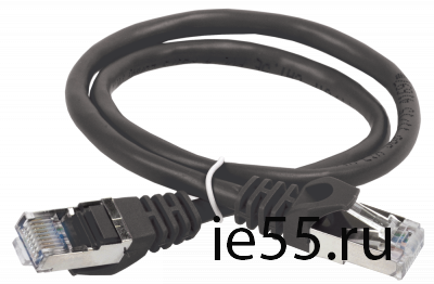 ITK Коммутационный шнур (патч-корд), кат.5Е FTP, 1м, черный