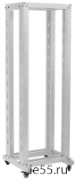 ITK 19" двухрамная стойка, 42U, 600x600, на роликах, серая