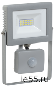 Прожектор СДО 07-20Д светодиодный серый с ДД IP44 IEK