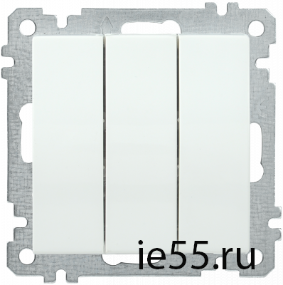 ВС10-3-0-Б Выключатель 3 клав. 10А BOLERO белый IEK