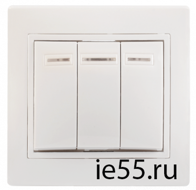 ВС10-3-1-КБ Выключатель 3кл с инд. 10А КВАРТА (белый)