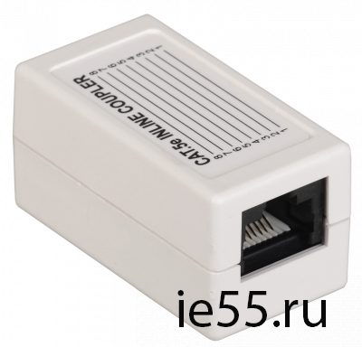 ITK Проходной адаптер кат.5E UTP, тип RJ45-RJ45, белый