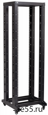ITK 19" двухрамная стойка, 42U, 600x600, на роликах, черная