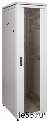 ITK Шкаф сетевой 19" LINEA N 47U 600х600 мм стеклянная передняя дверь, задняя металлическая серый