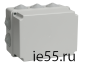 Коробка КМ41246 распаячная для о/п 190х140х120 мм IP55 (RAL7035, 10 гермовводов)