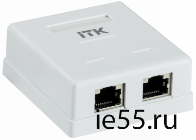 ITK Настенная инф. розетка RJ45 кат. 6 FTP 2-порт