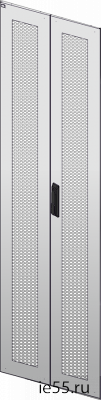ITK Дверь перфор. двустворч. для шкафа LINEA N 38U 600мм сер