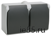 РСб22-3-ФСр Розетка двухместная с з/к для открытой установки ФОРС IP54 IEK