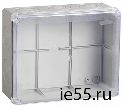 Коробка КМ41330 распаячная для о/п 100х100х50 мм IP55 (RAL7035, гермовводы PG9 5 шт)