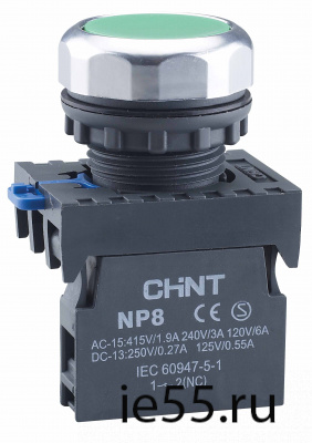 Переключатель без подсветки NP8-11X/312, 3 положения с фиксацией, чёрная 1НО+1НЗ IP65 (CH 101002740