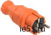 ВБп3-1-0м Вилка прямая ОМЕГА IP44 оранжевая IEK