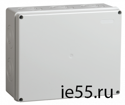 Коробка КМ41342 распаячная для о/п 240х195х90 мм IP55 (RAL7035, монт. плата, кабельные вводы 5 шт)