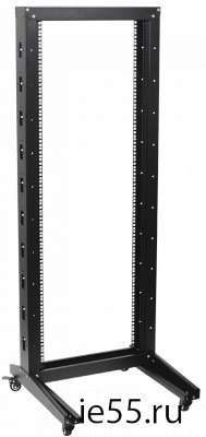 ITK 19" однорамная стойка, 37U, 600x600, на роликах, черная